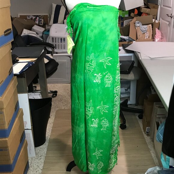 Women's ALII of Hawaii Green Sarong, NWT, OS - Picture 2 of 4